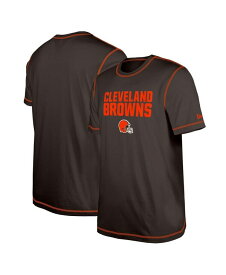 【送料無料】 ニューエラ メンズ Tシャツ トップス Men's Brown Cleveland Browns Third Down Puff Print T-shirt Brown