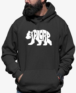 �G���G�[�|�b�v�A�[�g �����Y �A�E�^�[ �p�[�J�[�E�X�E�F�b�g �X�E�F�b�g �V���c LA Pop Art Explore - Men's Word Art Hooded Sweatshirt Grey �O���[