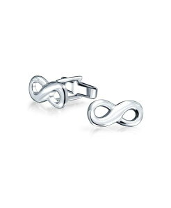 yz uO Y JtX{^ ANZT[ Forever Eternal Love Infinity Cufflinks For Men Husband Boyfriend Shirt Cuff Link For Groom Men Wedding Gift Sterling Silver Bullet Hinge Back Silver