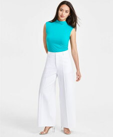 【送料無料】 バースリー レディース カジュアルパンツ ボトムス Petite Seamed Wide-Leg Pont&eacute; Pants Bright White