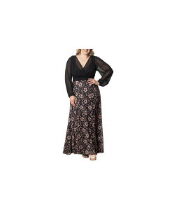�L���i ���f�B�[�X �g�b�v�X �����s�[�X �v���X�T�C�Y ���[�X Kiyonna Plus Size Mon Tresor Long Sleeve Lace Evening Gown Rose gold �S�[���h