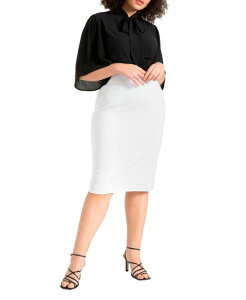 �G���N�C ���f�B�[�X �{�g���X �X�J�[�g �v���X�T�C�Y ELOQUII Plus Size Neoprene Pencil Skirt True white �z���C�g
