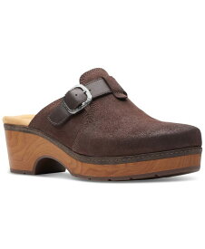 【送料無料】 クラークス レディース サンダル シューズ Women's Paizlee Nora Slip-On Buckled Platform Clogs Dark Brown