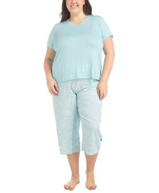 【送料無料】 ムクルクス レディース ナイトウェア アンダーウェア Plus Size 2-Pc. Coastal Life Cropped Pajamas Set Blue Paisley