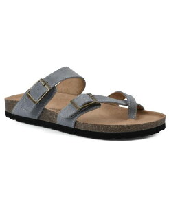 �z���C�g�}�E���e�� ���f�B�[�X �V���[�Y �T���_�� White Mountain Women's Gracie Footbed Sandals Blue Raspberry Leather �u���[