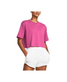 【送料無料】 アンダーアーマー レディース Tシャツ トップス Women's Campus Boxy Crop T-Shirt Astro Pink / / Black
