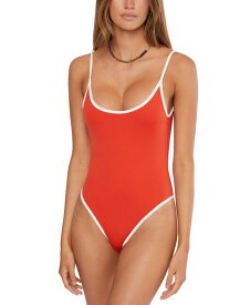 【送料無料】 ウィ ウォー ワット レディース 上下セット 水着 Women's Scoop-Neck One Piece Swimsuit Fiery Red/Off White