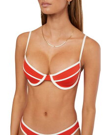【送料無料】 ウィ ウォー ワット レディース トップのみ 水着 Women's Sweetheart-Neck Underwire Bikini Top Fiery Red/Off White