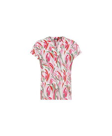 【送料無料】 オルセン レディース シャツ ブラウス トップス Women's 100% Cotton Short Sleeve Printed Tunic Blouse Paradise pink