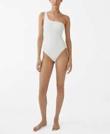 【送料無料】 マンゴ レディース 上下セット 水着 Women's Asymmetrical Textured Swimsuit White