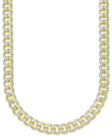 【送料無料】 イタリアン ゴールド レディース ネックレス・チョーカー・ペンダントトップ アクセサリー 24" Men's Two-Tone Cuban Link Chain Necklace in 14k Gold-Plated Sterling Silver and Sterling Silver Two-Tone