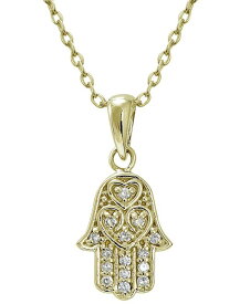 【送料無料】 ジャーニ ベルニーニ レディース ネックレス・チョーカー・ペンダントトップ アクセサリー Cubic Zirconia Hamsa Pendant in 18k Gold Plated Sterling Silver Gold