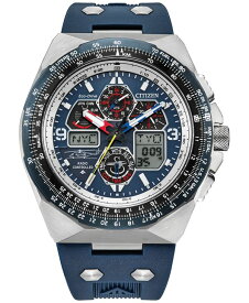 【送料無料】 シチズン メンズ 腕時計 アクセサリー Eco-Drive Men's Chronograph Promaster Air Sikorsky Skyhawk Blue Rubber Strap Watch 46mm Blue