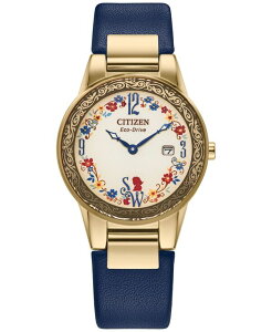 V`Y fB[X ANZT[ rv Xm[{[h U[ Citizen Eco-Drive Women's Disney Snow White Blue Leather Strap Watch 30mm Gift Set No Color