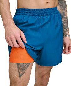 【送料無料】 ダナ キャラン ニューヨーク メンズ ハーフパンツ・ショーツ 水着 Men's Tonal Logo Stretch 5" Volley Shorts Poseidon