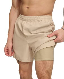 【送料無料】 ダナ キャラン ニューヨーク メンズ ハーフパンツ・ショーツ 水着 Men's Stretch Hybrid 5" Volley Shorts Tan