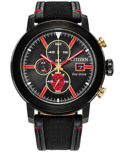 V`Y Y ANZT[ rv U[ Citizen Eco-Drive Men's Chronograph Star Wars Darth Maul Mastermind Black Nylon & Leather Strap Watc...