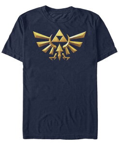 �t�B�t�X�T�� �����Y �g�b�v�X T�V���c Fifth Sun Nintendo Men's Legend of Zelda 3D Crest Short Sleeve T-Shirt Navy �l�C�r�[