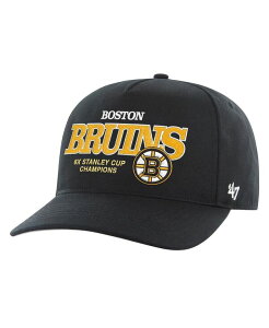 47 �u�����h �����Y �A�N�Z�T���[ �X�q '47 Brand 47 Men's Black Boston Bruins 6X Stanley Cup Champions Penalty Box Hitch Adjustable Hat Black �u���b�N