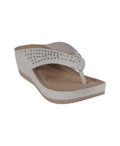 �W�[�V�[�V���[�Y ���f�B�[�X �V���[�Y �T���_�� GC Shoes Women's Tiana Embellished Comfort Wedge Sandals White �z���C�g