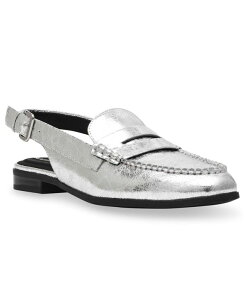 ANC fB[X V[Y pvX [t@[ Anne Klein Women's Birdie Slingback Mule Penny Loafers Silver Vo[