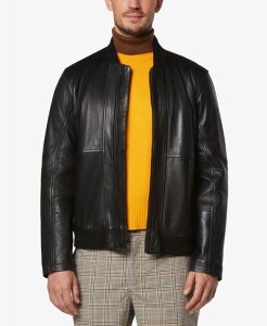 �}�[�N�j���[���[�N �����Y �A�E�^�[ �W���P�b�g�E�u���]�� ���U�[ �W���P�b�g Marc New York Men's MacNeil Smooth Leather Bomber Jacket Black �u���b�N