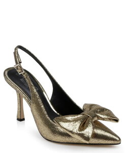 �W���E�F���_�O���C�~�V���J ���f�B�[�X �V���[�Y �p���v�X Jewel Badgley Mischka Kourtnay Bow Evening Pump Gold Metallic Fabric �S�[���h