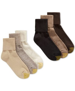 �S�[���h�g�D ���f�B�[�X �A���_�[�E�F�A �C�� Gold Toe Women's 6-Pack Casual Turn Cuff Socks Khaki �J�[�L