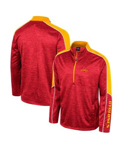 �R���V�A�� �����Y �A�E�^�[ �W���P�b�g�E�u���]�� �W���P�b�g Colosseum Men's Cardinal Iowa State Cyclones Marled Half-Zip Jacket Cardinal
