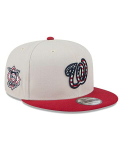 �y���������z �j���[�G�� �����Y �X�q �A�N�Z�T���[ Men's Red Washington Nationals 2024 Fourth of July 9FIFTY Snapback Hat Khaki