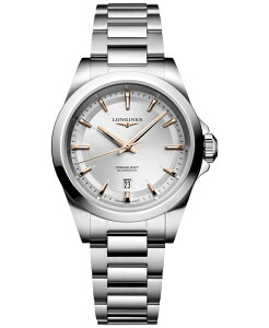 �����W�� ���f�B�[�X �A�N�Z�T���[ �r���v T�V���c Longines Women's Swiss Automatic Conquest Stainless Steel Bracelet Watch 30mm No Color