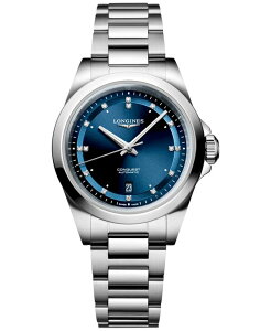 �����W�� ���f�B�[�X �A�N�Z�T���[ �r���v T�V���c Longines Women's Swiss Automatic Conquest Diamond (1/20 ct. t.w.) Stainless Steel Bracelet Watch 30mm No Color