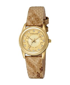 xgJ@ fB[X ANZT[ rv U[ Roberto Cavalli Women's Quartz Brown Leather Watch 28mm Gold S[h