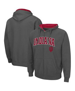 RVA Y AE^[ p[J[EXEFbg S p[J[ Colosseum Men's Charcoal Indiana Hoosiers Arch Logo 3.0 Full-Zip Hoodie Charcoal `R[