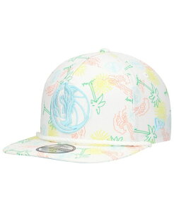 �j���[�G�� �����Y �A�N�Z�T���[ �X�q New Era Men's White Dallas Mavericks Palm Trees and Waves Golfer Adjustable Hat White �z���C�g