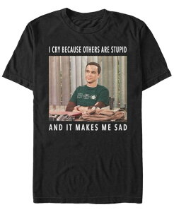 �t�B�t�X�T�� �����Y �g�b�v�X T�V���c Fifth Sun Men's Big Bang Theory Stupid Cry Short Sleeve T-shirt Black �u���b�N