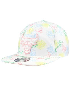�j���[�G�� �����Y �A�N�Z�T���[ �X�q New Era Men's White Chicago Bulls Palm Trees and Waves Golfer Adjustable Hat White �z���C�g