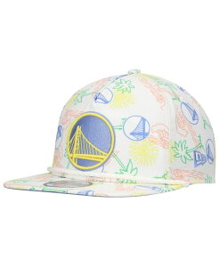 �j���[�G�� �����Y �A�N�Z�T���[ �X�q New Era Men's White Golden State Warriors Palm Trees and Waves Golfer Adjustable Hat White �z���C�g