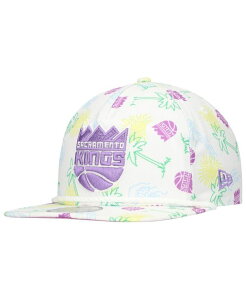 �j���[�G�� �����Y �A�N�Z�T���[ �X�q New Era Men's White Sacramento Kings Palm Trees and Waves Golfer Adjustable Hat White �z���C�g