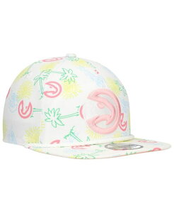 �j���[�G�� �����Y �A�N�Z�T���[ �X�q New Era Men's White Atlanta Hawks Palm Trees and Waves Golfer Adjustable Hat White �z���C�g