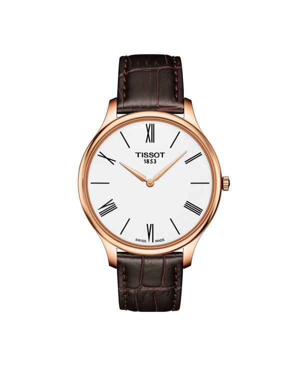 ティソット メンズ 腕時計 アクセサリー Men's Swiss T-Classic Tradition 5.5 Brown Leather Strap Watch 39mm No Color メンズ腕時計