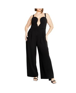�V�e�B�[�V�b�N ���f�B�[�X �g�b�v�X �W�����v�X�[�c �v���X�T�C�Y CITY CHIC Plus Size Flaunt It Jumpsuit Black �u���b�N