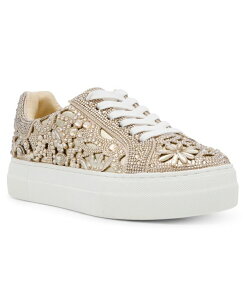 �x�b�c�B�W�����\�� ���f�B�[�X �V���[�Y �X�j�[�J�[ �v���b�g�t�H�[�� Betsey Johnson Women's Reily Rhinestone Platform Sneakers Light Gold �S�[���h