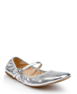 �W���E�F���_�O���C�~�V���J ���f�B�[�X �V���[�Y �p���v�X Jewel Badgley Mischka Kaya Ballerina Evening Flat Silver Metallic Fabric �V���o�[