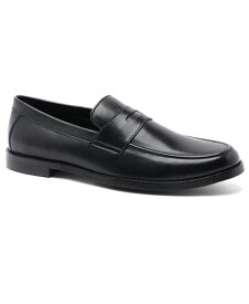 アンソニー ヴィア メンズ スリッポン・ローファー シューズ Men's Sherman Penny Loafer Slip-On Leather Shoe Black