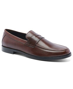 アンソニー ヴィア メンズ スリッポン・ローファー シューズ Men's Sherman Penny Loafer Slip-On Leather Shoe Chocolate Brown
