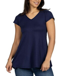 24 �Z�u���R���t�H�[�g ���f�B�[�X �g�b�v�X �V���c 24seven Comfort Apparel Women's Short Sleeve Loose Fit Tunic Top Navy �l�C�r�[