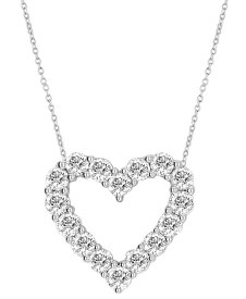 【送料無料】 バッジェリーミシュカ レディース ネックレス・チョーカー・ペンダントトップ アクセサリー Lab Grown Diamond Heart Pendant Necklace (3 ct. t.w.) in 14k White Gold 16" + 2" extender White