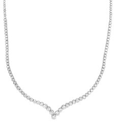 【送料無料】 バッジェリーミシュカ レディース ネックレス・チョーカー・ペンダントトップ アクセサリー Lab Grown Diamond V 18" Tennis Necklace (7 ct. t.w.) in 14k White Gold White Gold
