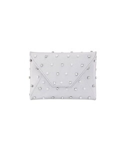 �j�i ���f�B�[�X �o�b�O �N���b�`�o�b�O Nina Imitation Pearl/Crystal Adorned Square Envelope Clutch Silver �V���o�[